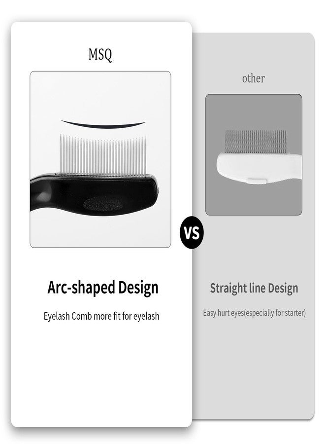 MSQ Eyelash Comb MSQ Eyelash Separator Tool Eyelash Comb Separator Folding Eyelash Brush Separator Lash Comb for Eyelash Makeup Brush (Black) - Image 4